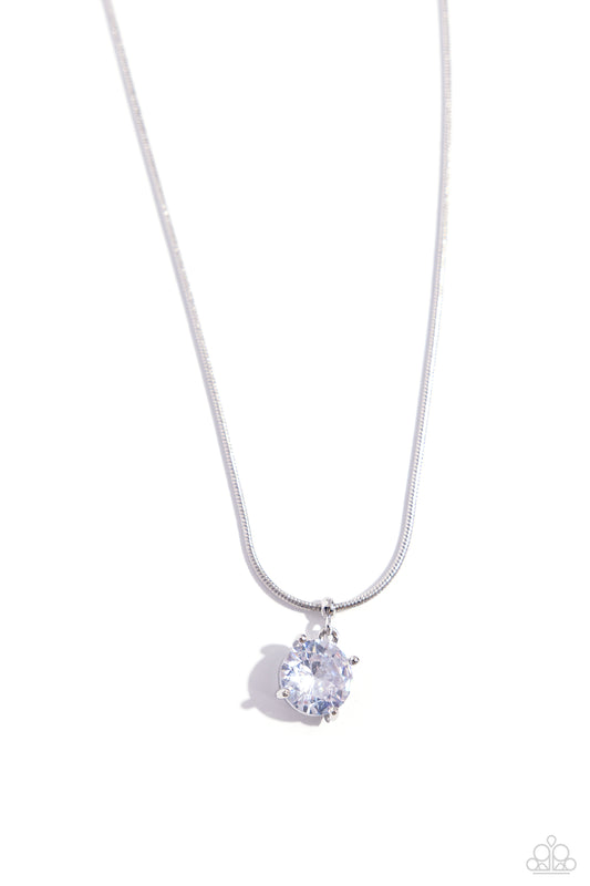 Pronged Premiere – White | Paparazzi Necklace