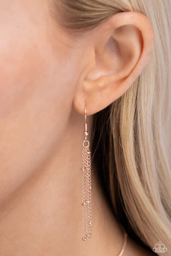 M - Initial Elegance – Rose Gold | Paparazzi Necklace
