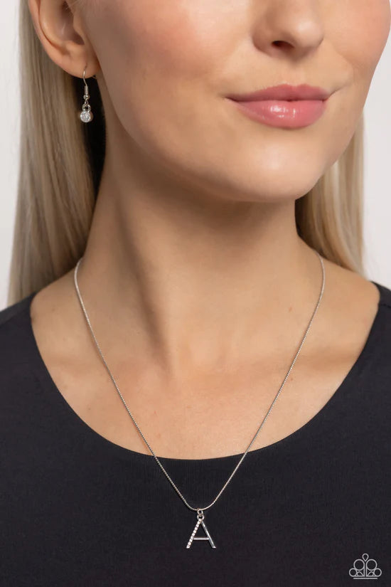 A - Letter of the Law – Silver | Paparazzi Necklace