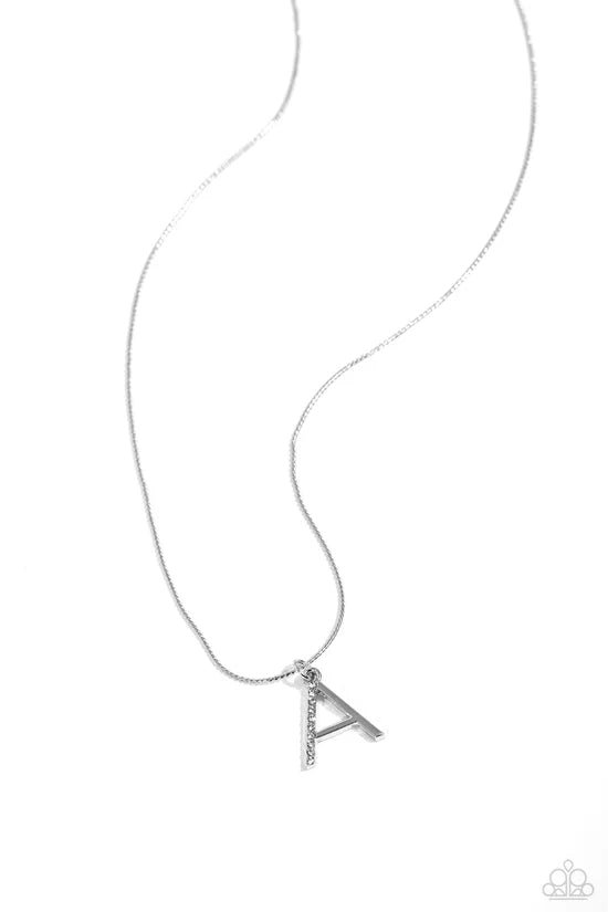 A - Letter of the Law – Silver | Paparazzi Necklace