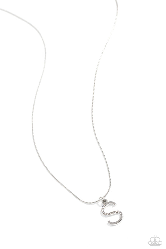 S - Letter of the Law – Silver | Paparazzi Necklace