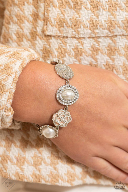 Cultivated Charm – White | Paparazzi Bracelet