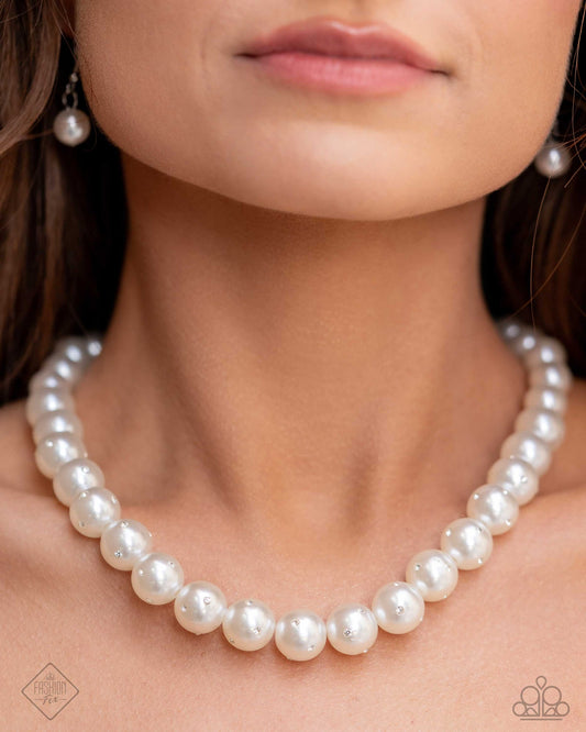 Dashing Definition – White | Paparazzi Necklace