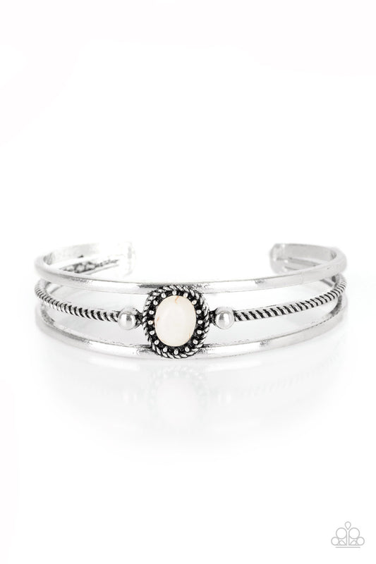 Borderline Borderland Paparazzi Accessories Cuff White