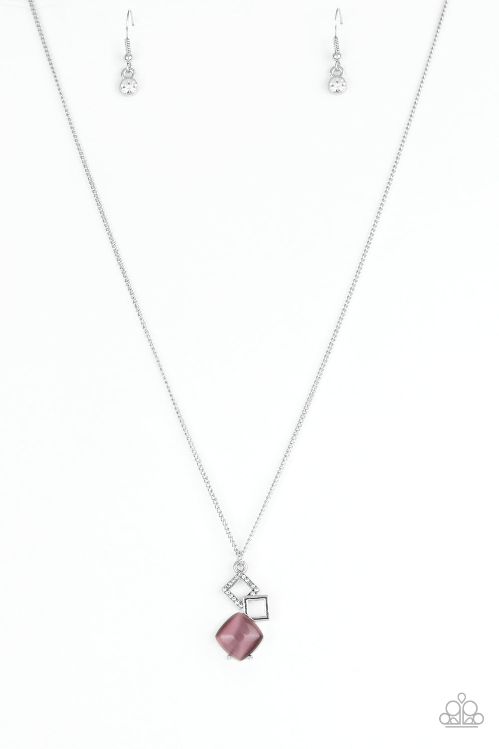 Stylishly Square – Purple | Paparazzi Necklace