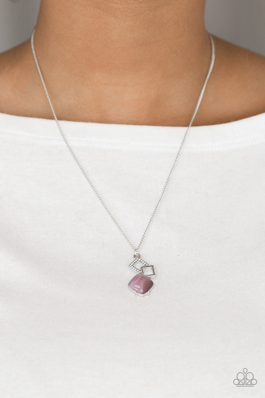Stylishly Square – Purple | Paparazzi Necklace