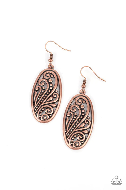 High Tide Terrance – Copper | Paparazzi Earrings
