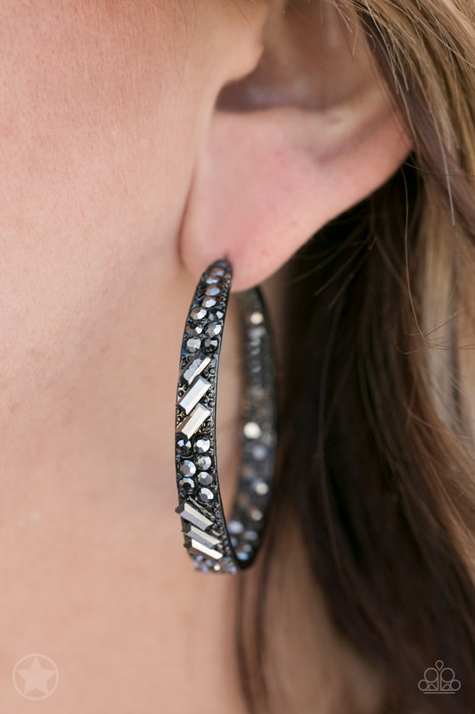 Glitzy by Association – Gunmetal | Paparazzi Earrings