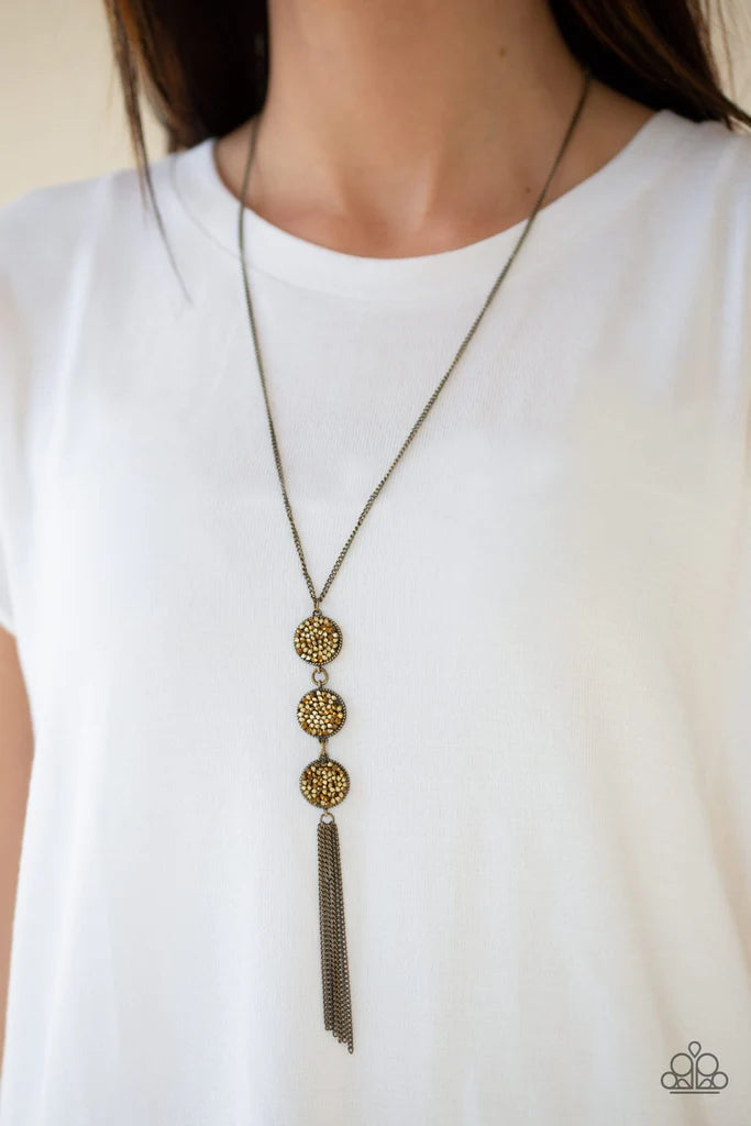 Triple Shimmer – Brass | Paparazzi Necklace