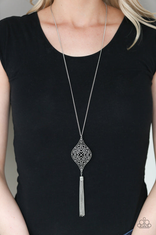 Totally Worth The TASSEL – Silver | Paparazzi Necklace