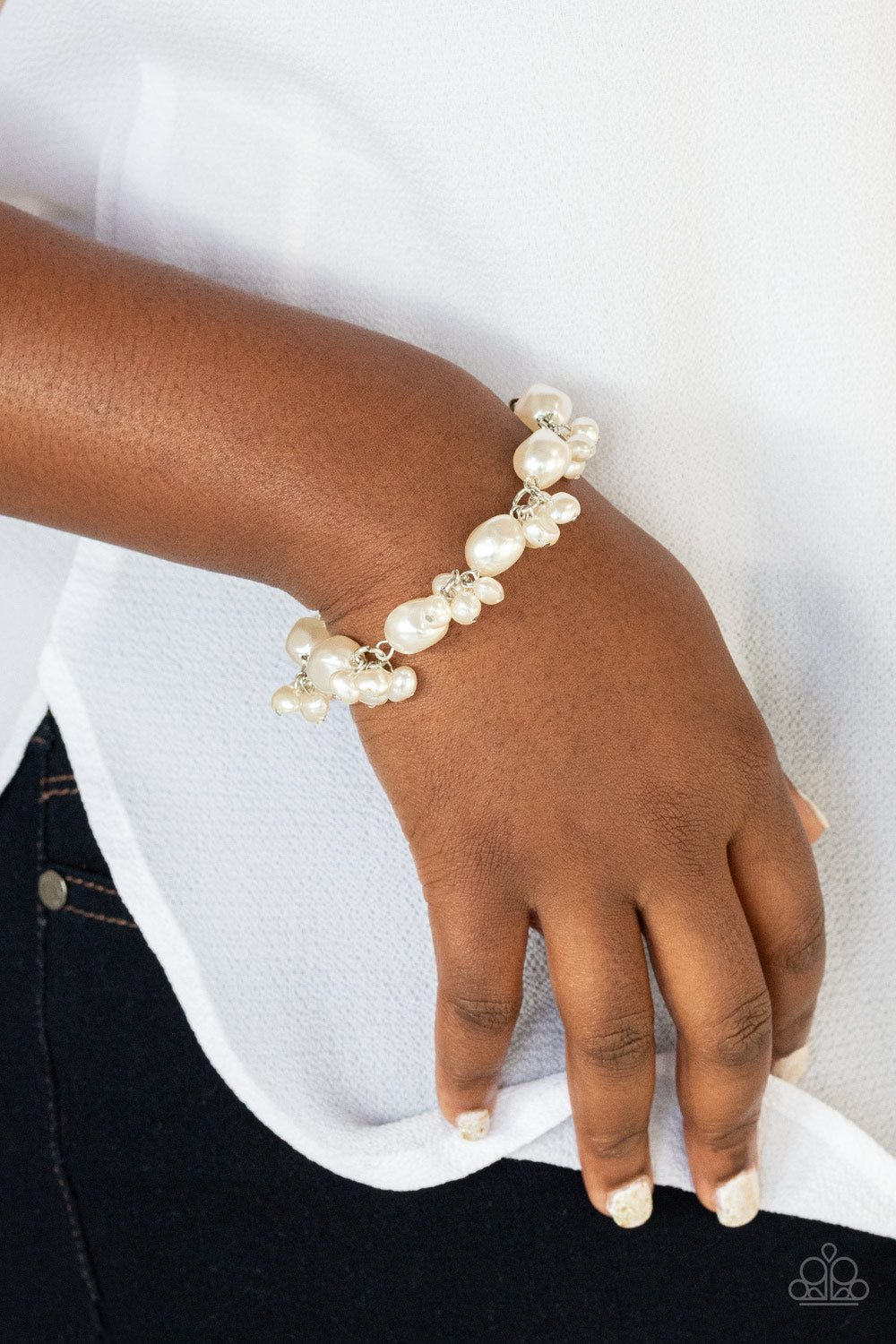 Imperfectly Perfect – White | Paparazzi Bracelet