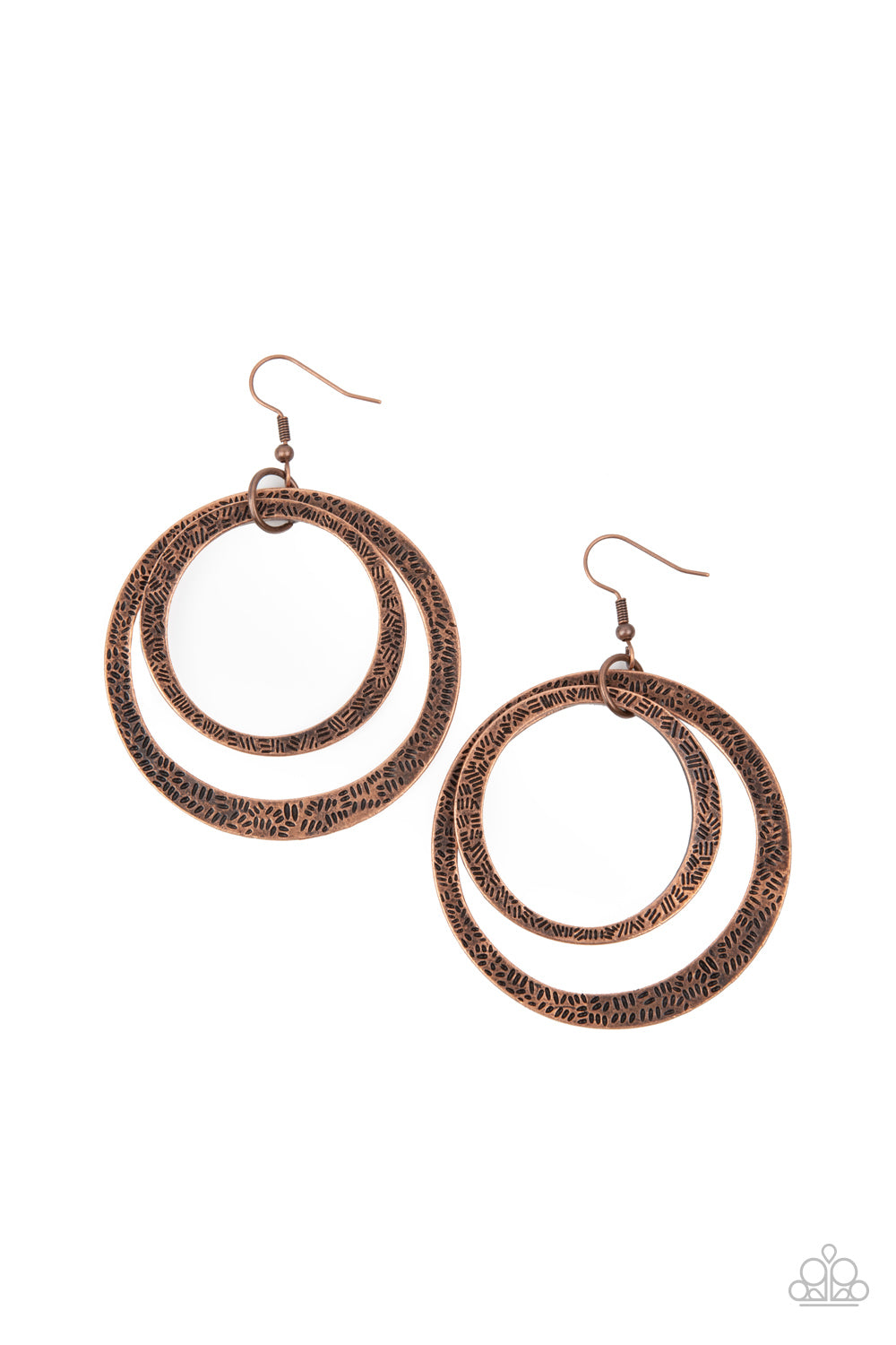 Rounded Out – Copper | Paparazzi Earrings