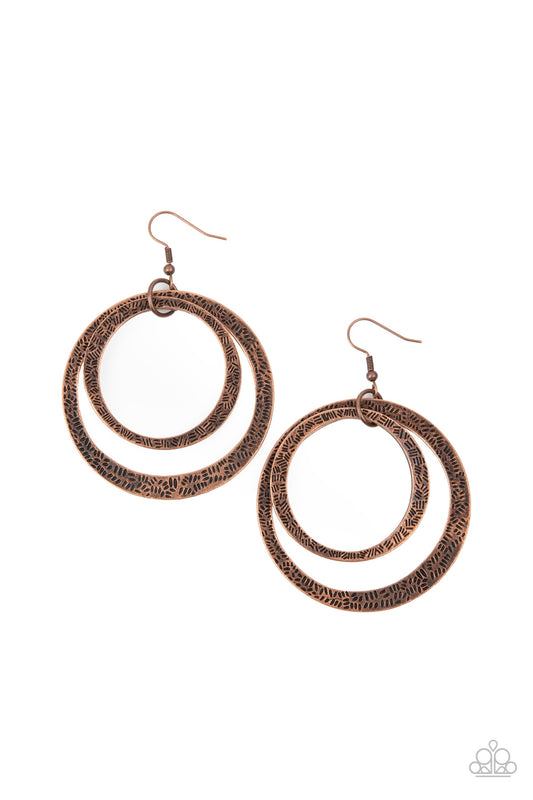 Rounded Out – Copper | Paparazzi Earrings