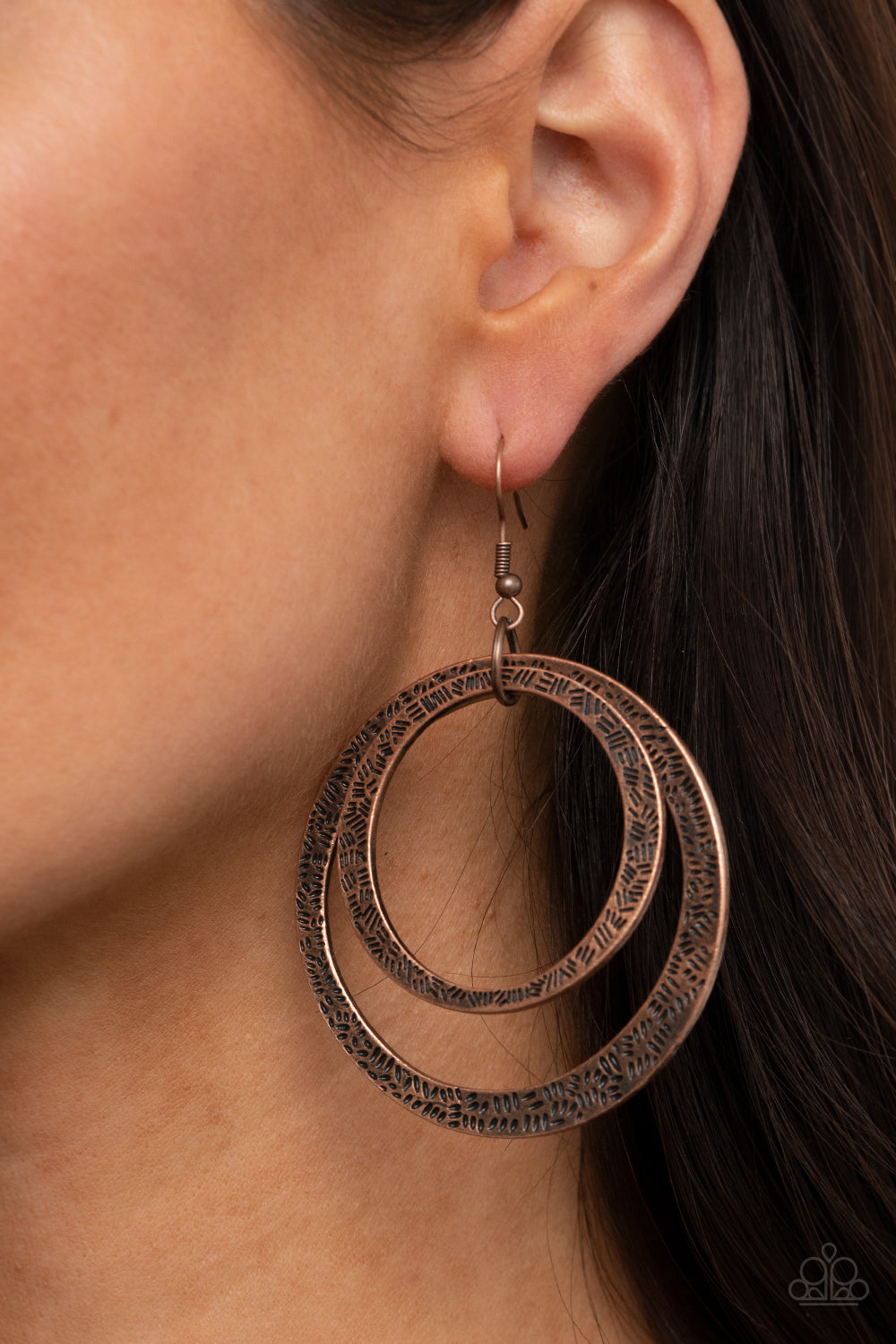 Rounded Out – Copper | Paparazzi Earrings
