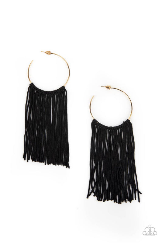 Flauntable Fringe – Gold | Paparazzi Earrings