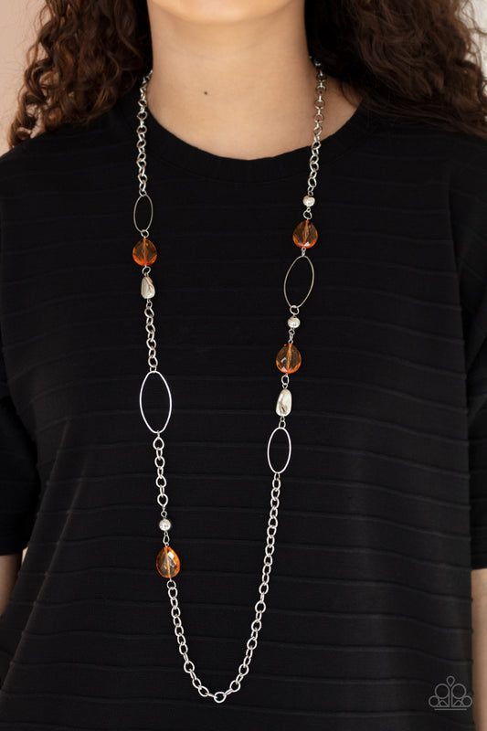 SHEER As Fate – Orange | Paparazzi Necklace