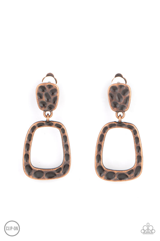 Playfully Primitive Clip On – Copper | Paparazzi Earrings