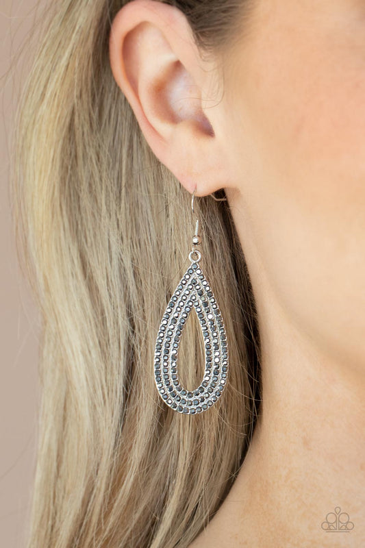 Exquisite Exaggeration – Silver | Paparazzi Earrings