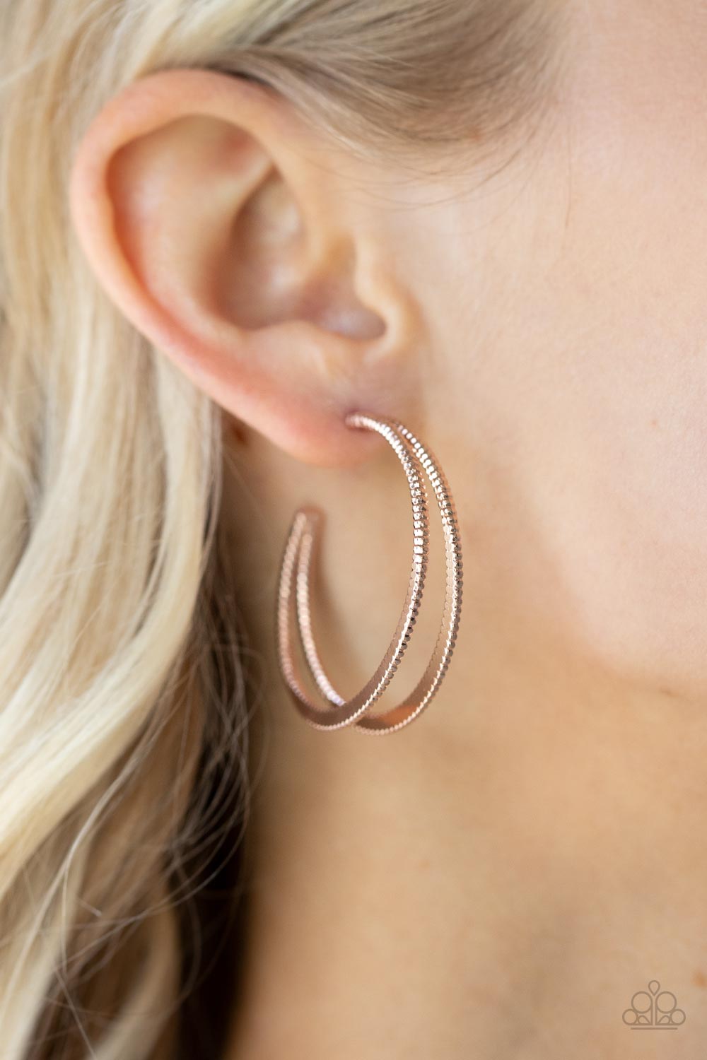 Rustic Curves Rose – Gold | Paparazzi Earrings