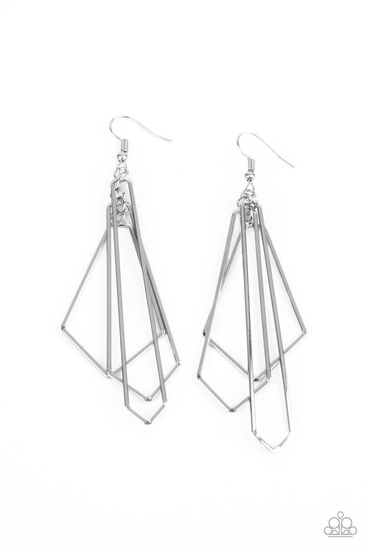 Shape Shifting Shimmer -Paparazzi – Silver | Paparazzi Earrings