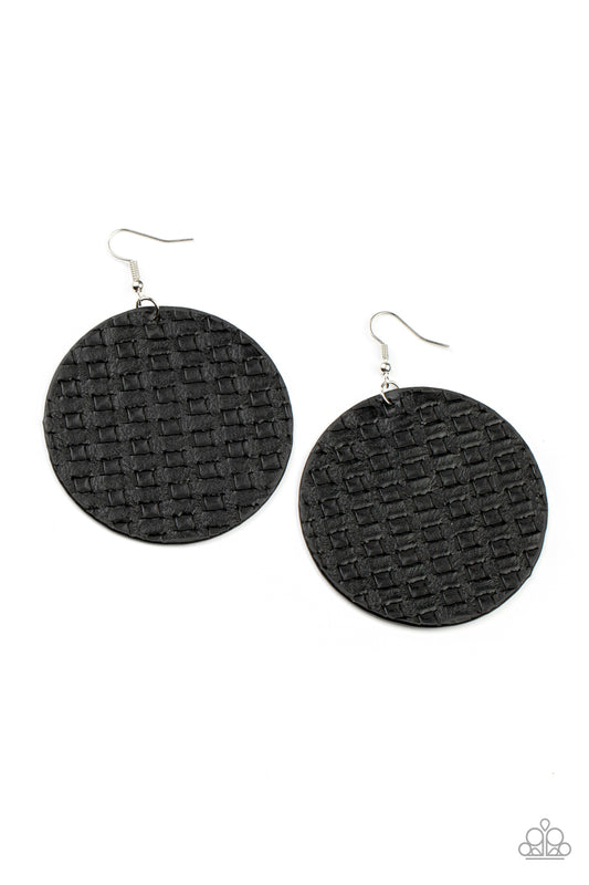 WEAVE Me Out Of It – Black | Paparazzi Earrings