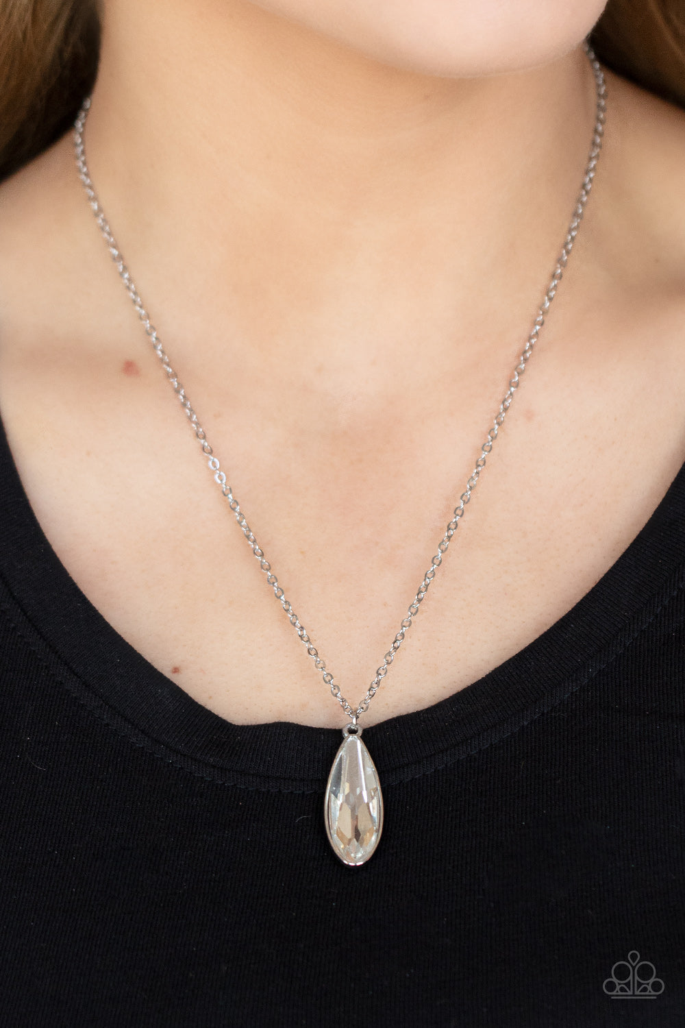 Prismatically Polished – White | Paparazzi Necklace
