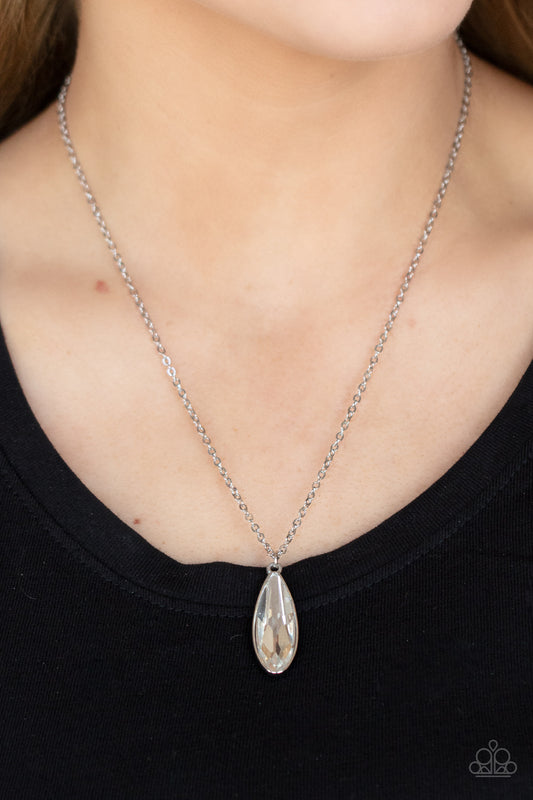 Prismatically Polished – White | Paparazzi Necklace