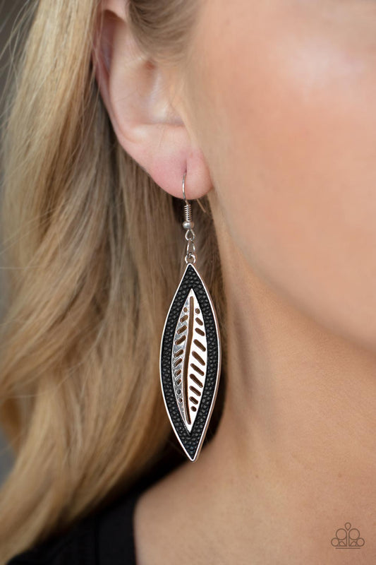 Leather Lagoon | Paparazzi Earrings
