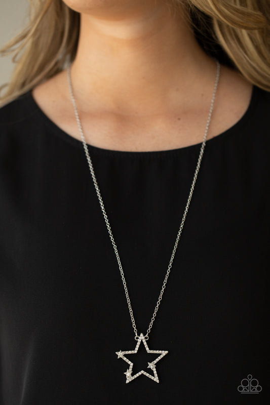 I Pledge Allegiance to the Sparkle -White – White | Paparazzi Necklace