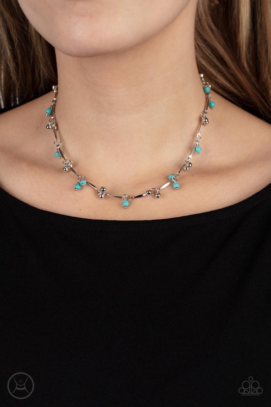Sahara Social Blue Choker – Blue | Paparazzi Necklace