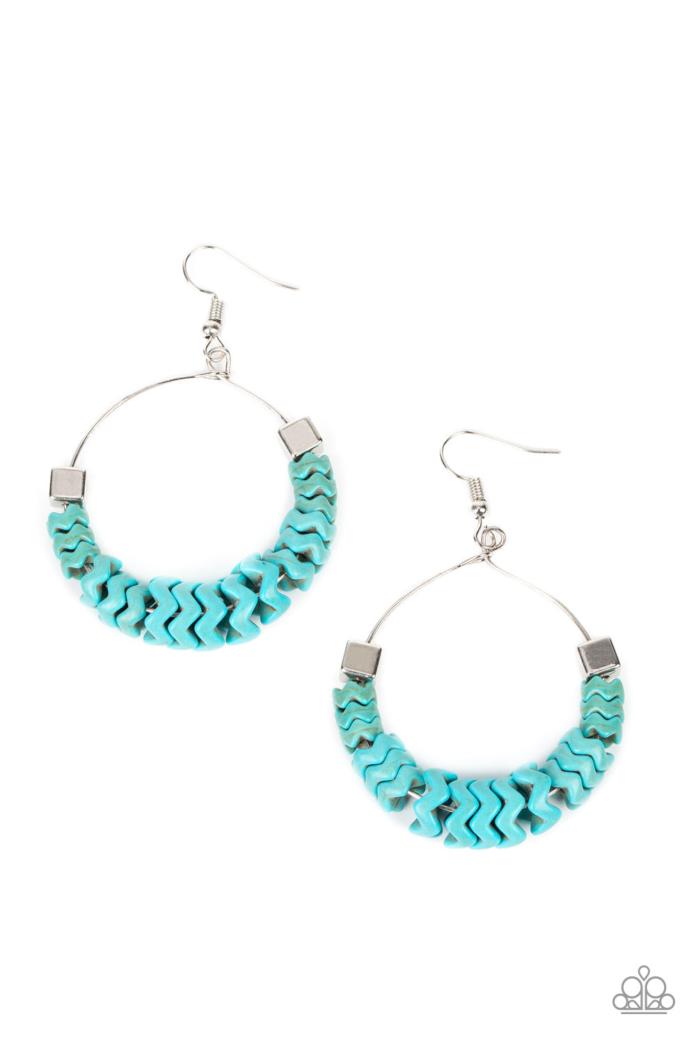 Capriciously Crimped – Blue | Paparazzi Earrings