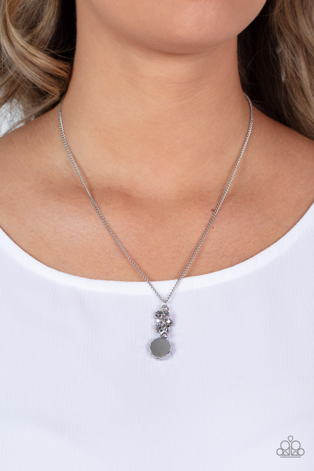 Clustered Candescence – Silver | Paparazzi Necklace
