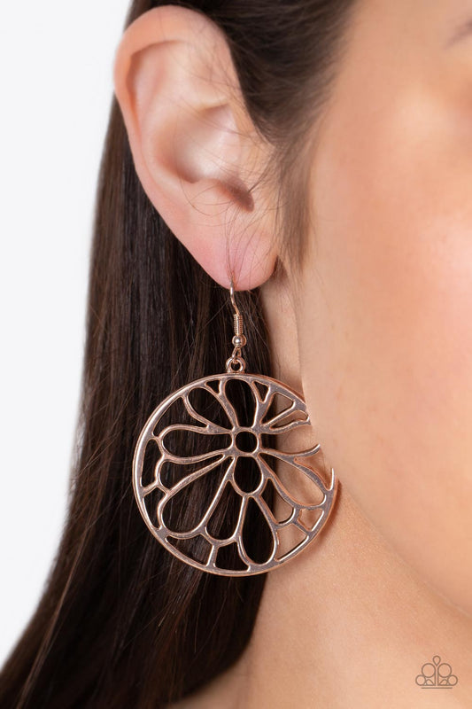 Glowing Glades Rose – Gold | Paparazzi Earrings