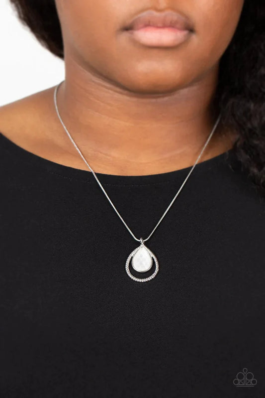 Gorgeously Glimmering – White | Paparazzi Necklace
