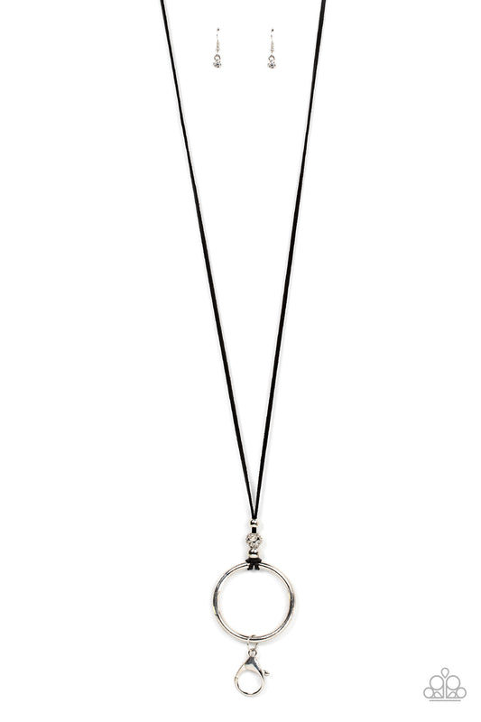 BLING Into Focus Lanyards with – Black | Paparazzi Lanyard Necklace