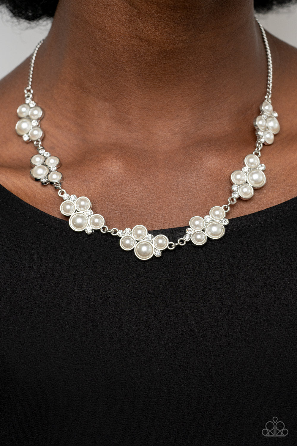 GRACE to the Top – White | Paparazzi Necklace