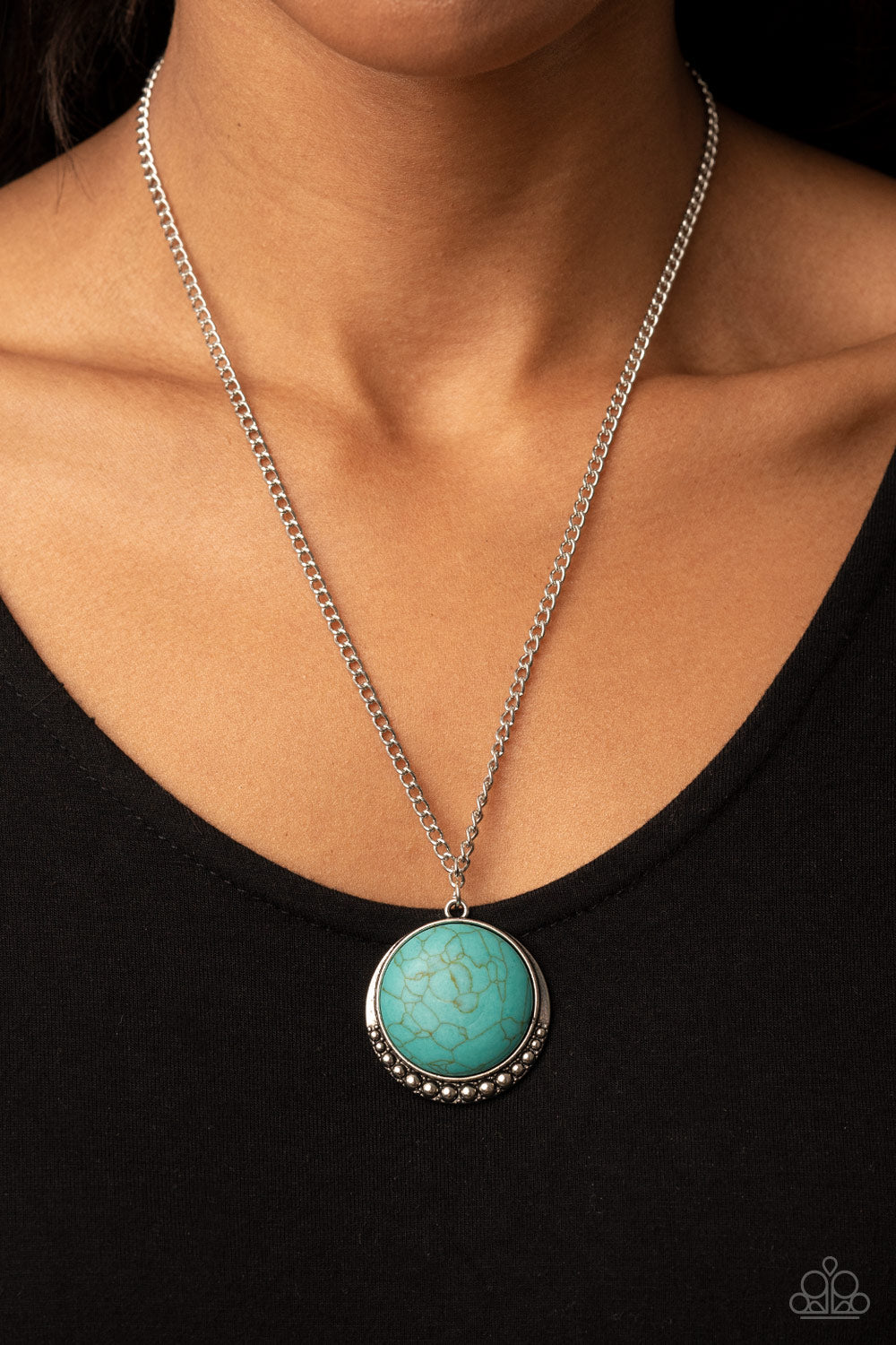 Mojave Moon Paparazzi Accessories Necklace with Earrings Blue