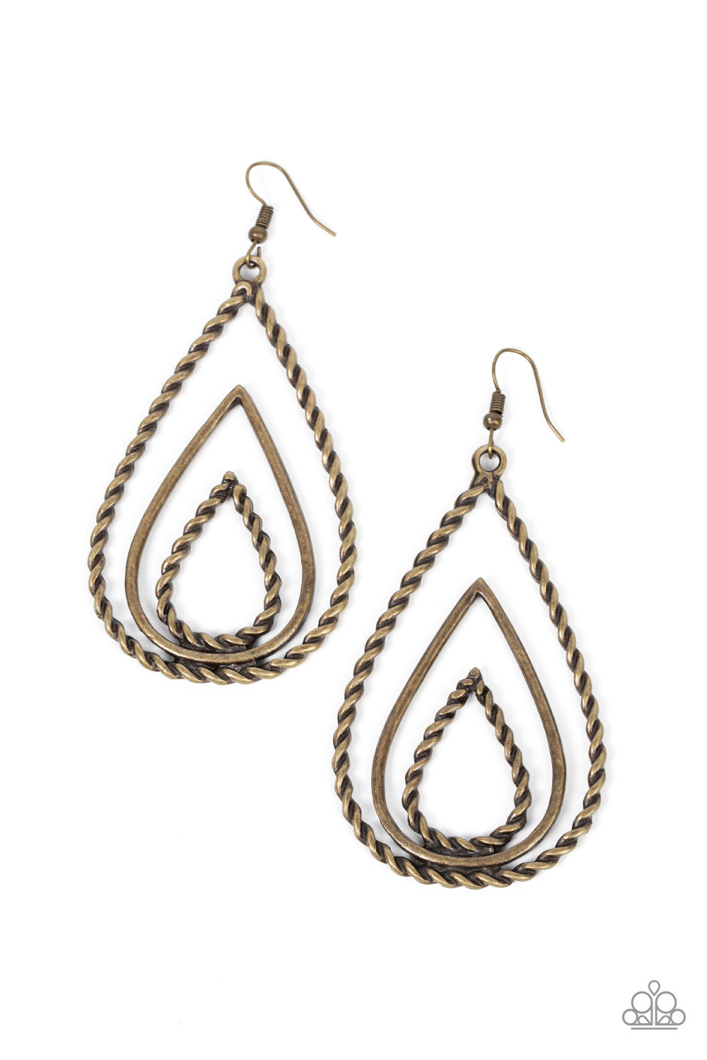 Tastefully Twisty – Brass | Paparazzi Earrings