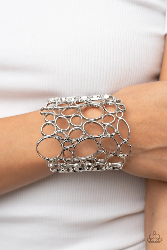 All Turned Around Cuff – Silver | Paparazzi Bracelet