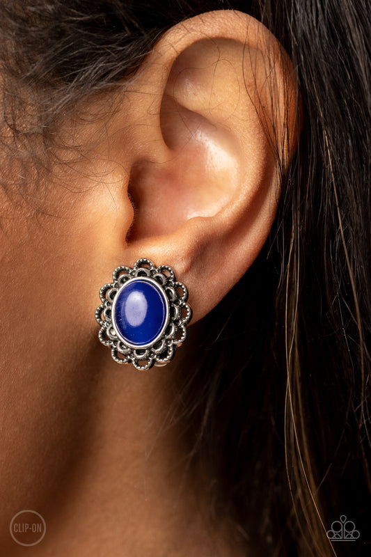 Garden Gazebo Clip On – Blue | Paparazzi Earrings