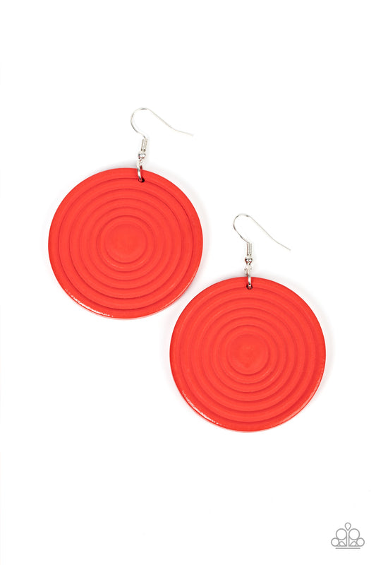 Caribbean Cymbal – Red | Paparazzi Earrings