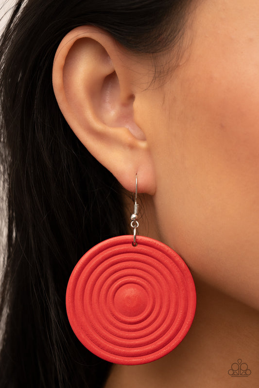 Caribbean Cymbal – Red | Paparazzi Earrings