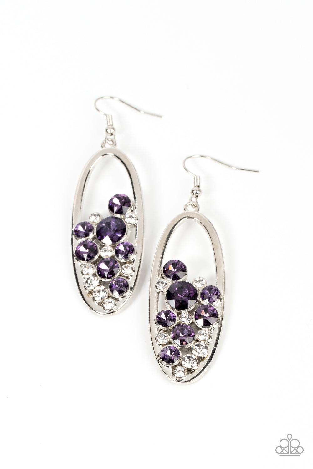 Prismatic Poker Face – Purple | Paparazzi Earrings