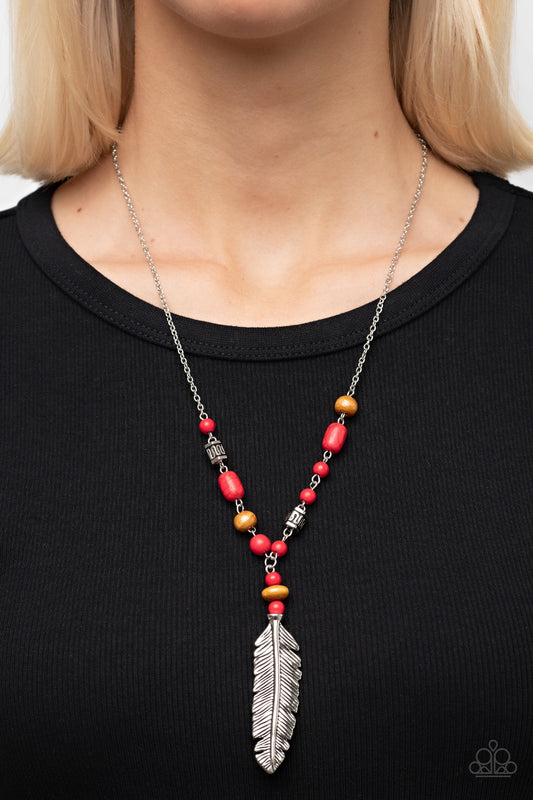Watch Me Fly – Red | Paparazzi Necklace