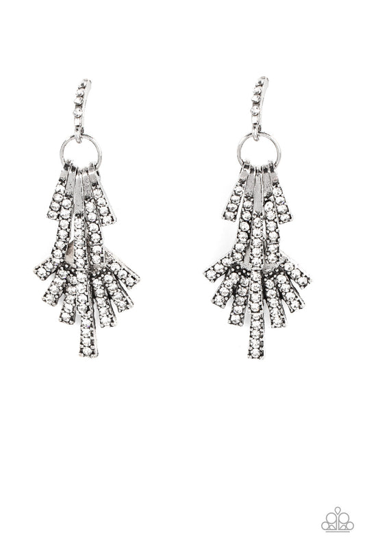 Fan of Glam – White | Paparazzi Earrings