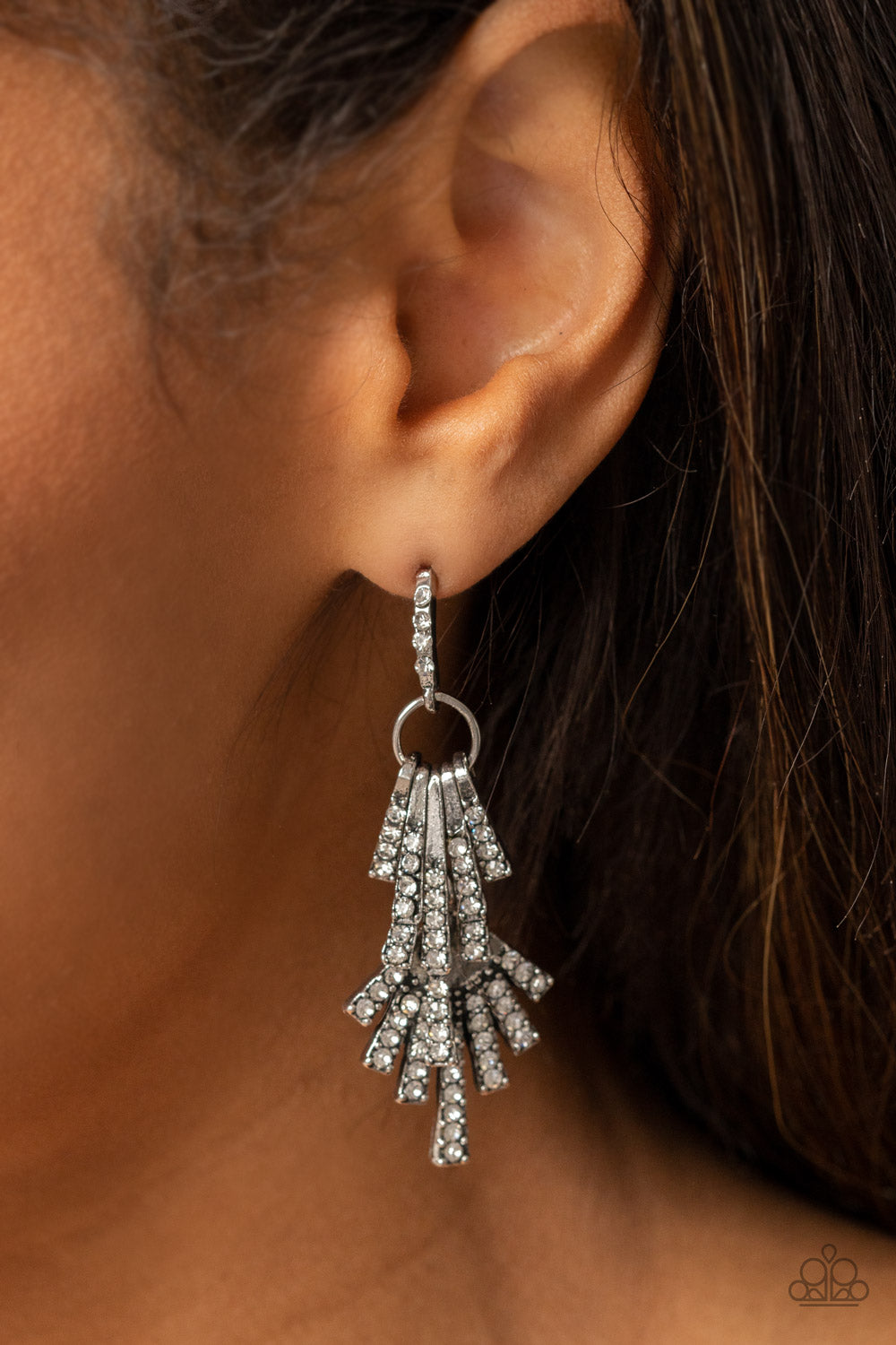 Fan of Glam – White | Paparazzi Earrings