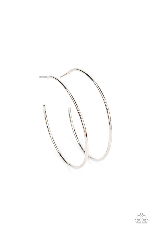 Can I Get a HOOP HOOP – Silver | Paparazzi Earrings