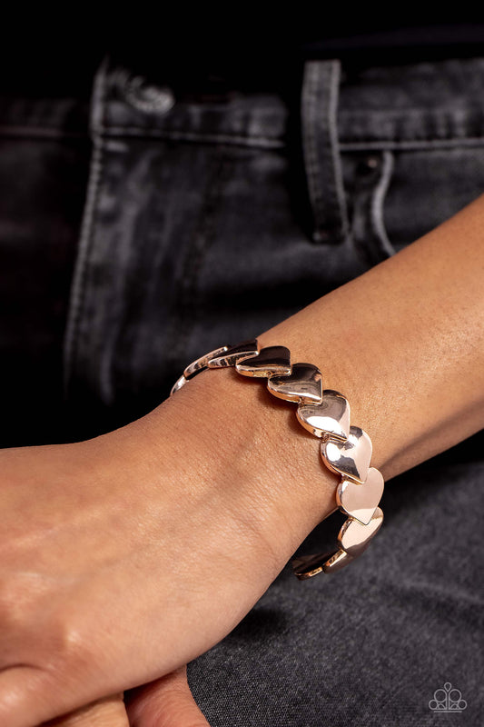 Hearts Galore. - Rose – Gold | Paparazzi Bracelet