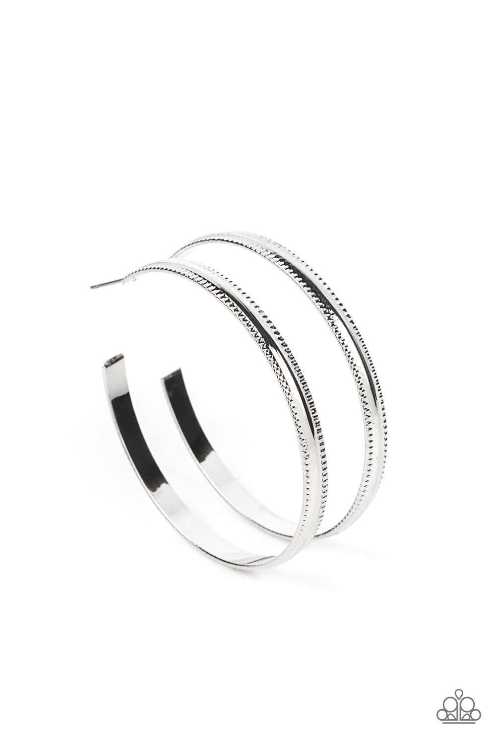 Monochromatic Magnetism – Silver | Paparazzi Earrings