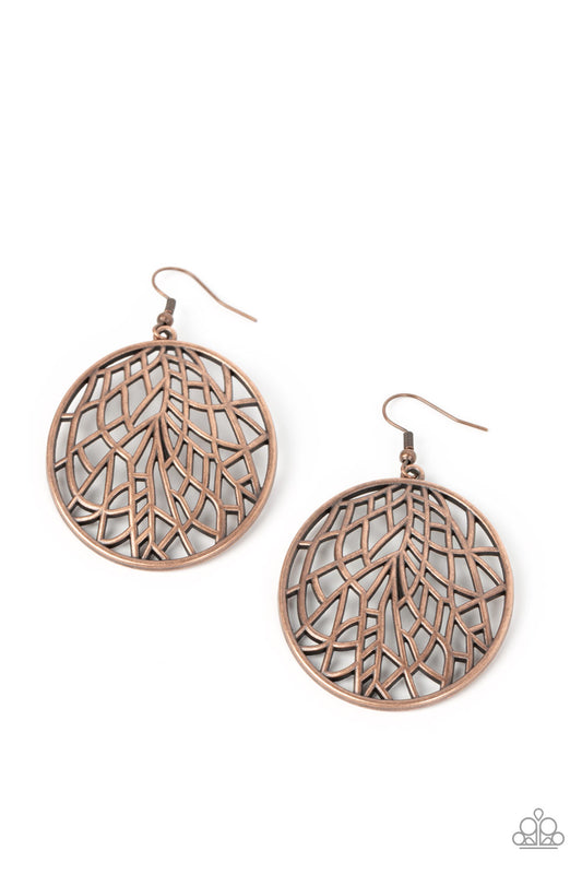 Fractured Foliage – Copper | Paparazzi Earrings